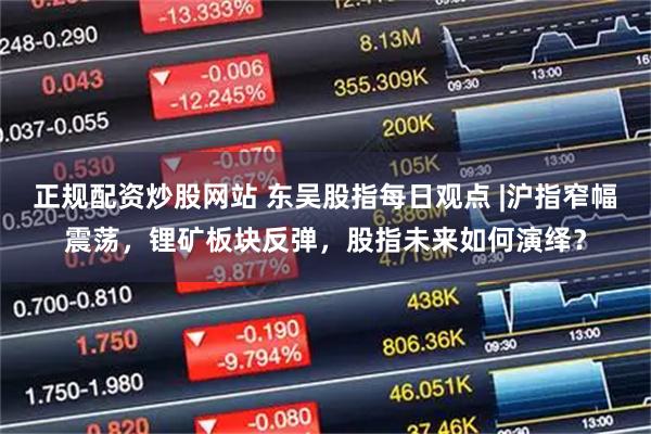 正规配资炒股网站 东吴股指每日观点 |沪指窄幅震荡，锂矿板块反弹，股指未来如何演绎？